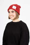Cappellino invernale unisex realizzato a mano. Colore rosso